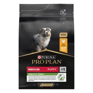 PURINA PRO PLAN PUPPY Healthy Start hrana uscata caini Talie Medie bogat in pui